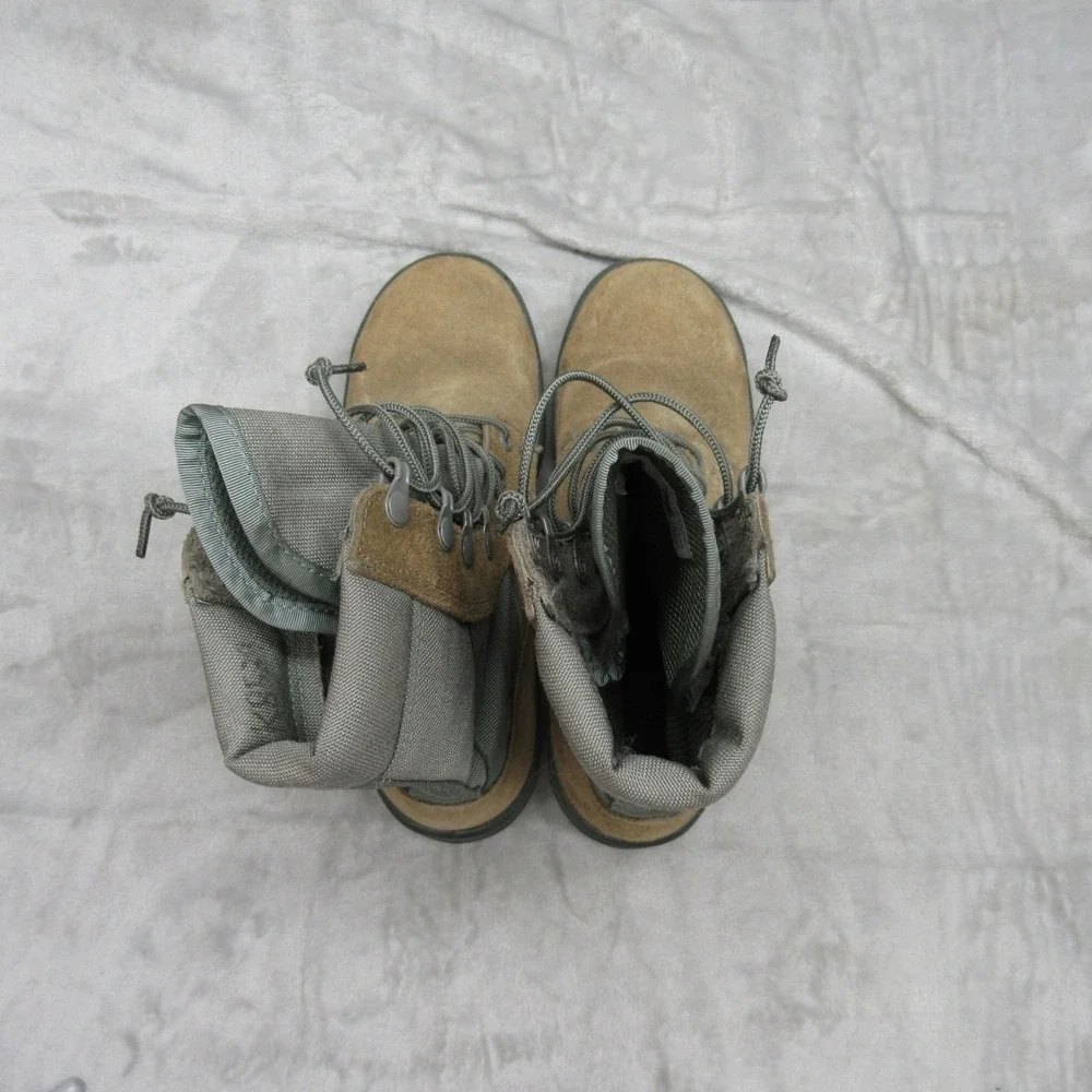 Mens Combat Boots US4 Military Lace‎ Up Vibram Sole Suede Closed Toe ASTMF2413